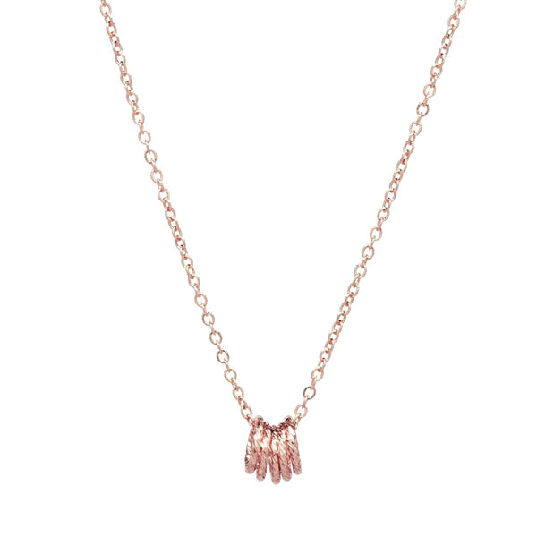 Twisted Circles Necklace - Rosegold - Necklaces - Ofina