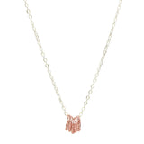 Twisted Circles Necklace - Rosegold Circles Silver Chain - Necklaces - Ofina