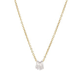 Twisted Circles Necklace - Silver Circles Gold Chain - Necklaces - Ofina