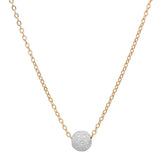 SALE - Single Stardust Ball Necklace - Silver Ball l Gold Chain - Necklaces - Ofina