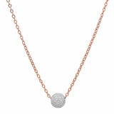 SALE - Single Stardust Ball Necklace - Silver Ball l Rosegold Chain - Necklaces - Ofina