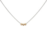 SALE - Triple Stardust Ball Necklace - Gold Balls / Silver Chain - Necklaces - Ofina