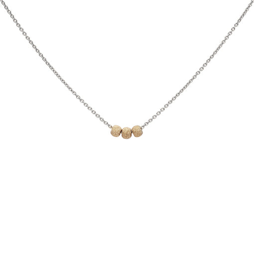 SALE - Triple Stardust Ball Necklace - Gold Balls / Silver Chain - Necklaces - Ofina