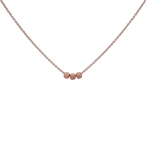 SALE - Triple Stardust Ball Necklace - Rosegold - Necklaces - Ofina