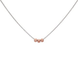 SALE - Triple Stardust Ball Necklace - Rosegold Balls / Silver Chain - Necklaces - Ofina