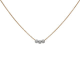 SALE - Triple Stardust Ball Necklace - Silver Balls / Gold Chain - Necklaces - Ofina