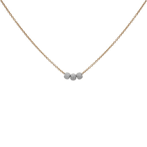 SALE - Triple Stardust Ball Necklace - Silver Balls / Gold Chain - Necklaces - Ofina