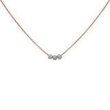 SALE - Triple Stardust Ball Necklace - Silver Balls / Rosegold Chain - Necklaces - Ofina
