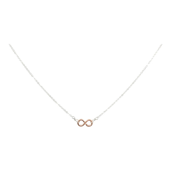 Tiny Infinity Necklace on Thin Chain - Rose Gold/ SIlver - Necklaces - Ofina