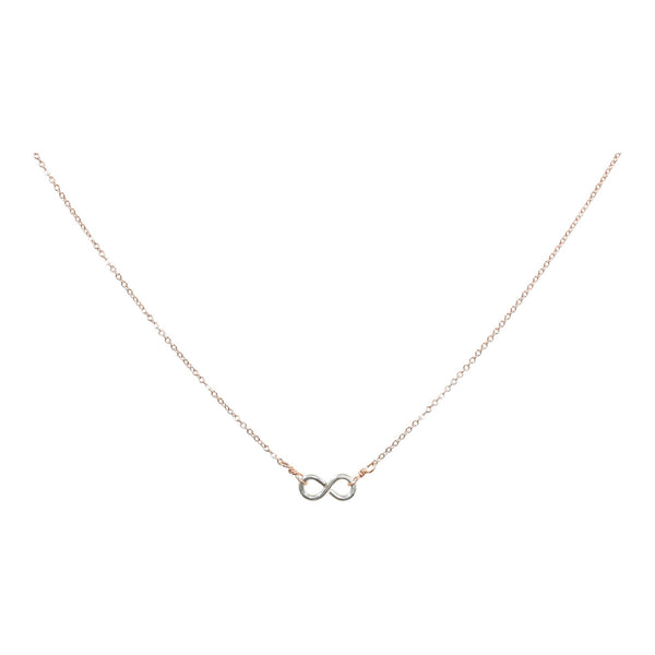 Tiny Infinity Necklace on Thin Chain - Silver/ Rose Gold - Necklaces - Ofina