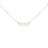 Tiny Triple Diamond Cut Circles Necklace - Gold - Necklaces - Ofina