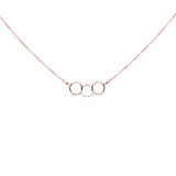 Tiny Triple Diamond Cut Circles Necklace - Rosegold - Necklaces - Ofina