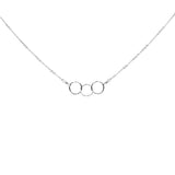 Tiny Triple Diamond Cut Circles Necklace - Silver - Necklaces - Ofina