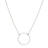 SALE - Single Diamond Cut Circle Necklace - Silver - Necklaces - Ofina