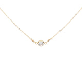 4mm Round CZ Bezel Link Necklace - Gold / 13" - Necklaces - Ofina