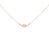 4mm Round CZ Bezel Link Necklace - Rosegold / 13" - Necklaces - Ofina