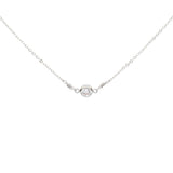 4mm Round CZ Bezel Link Necklace - Silver / 13" - Necklaces - Ofina