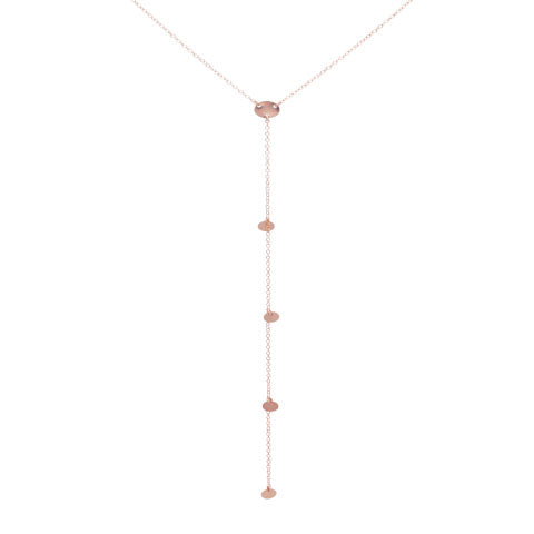 SALE - Multi-Disc Y Drop Necklace - Rosegold - Necklaces - Ofina