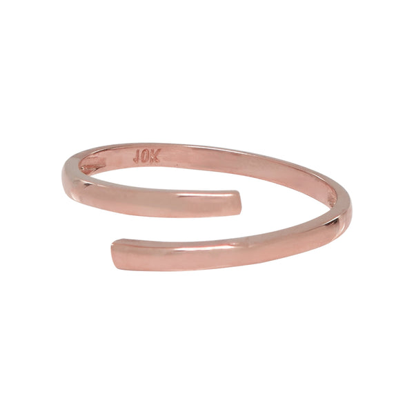 10k Solid Gold Open Twirl Ring - Rose Gold / 5 - Rings - Ofina