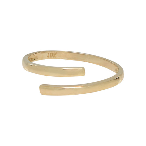 10k Solid Gold Open Twirl Ring - Yellow Gold / 5 - Rings - Ofina