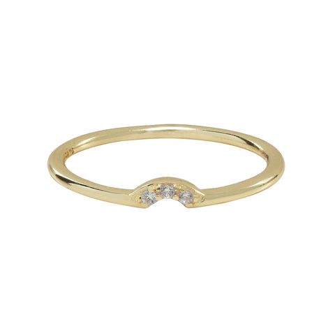 SALE - Tiny Arc CZ Ring - Gold / 5 - Rings - Ofina