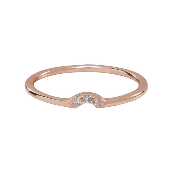 SALE - Tiny Arc CZ Ring - Rosegold / 5 - Rings - Ofina