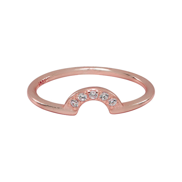 SALE - CZ Arc Ring - Rosegold / 5 - Rings - Ofina
