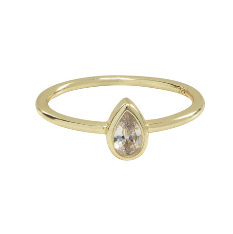 SALE - Teardrop CZ Ring - Gold / 5 - Rings - Ofina