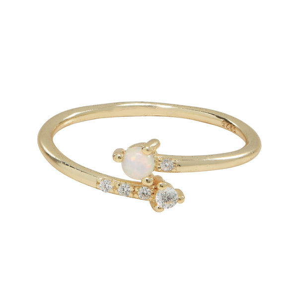 SALE-Opal / CZ Arrow Ring - Gold / 6 - Rings - Ofina
