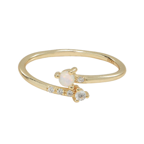 SALE-Opal / CZ Arrow Ring - Gold / 6 - Rings - Ofina