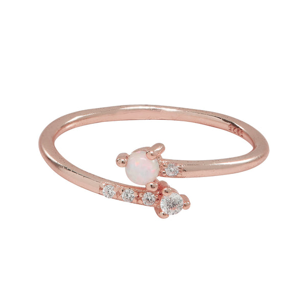 SALE-Opal / CZ Arrow Ring - Rosegold / 6 - Rings - Ofina