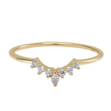 10k Solid Gold CZ Tiara Ring - Yellow Gold / 5 - Rings - Ofina