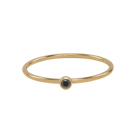 Solitaire Black CZ Ring - - Rings - Ofina