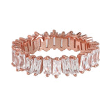 CZ Multi-Baguette Eternity Band Ring - Rose Gold / 5 - Rings - Ofina
