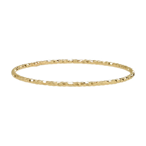 14k Solid Gold Thin Diamond Cut Ring - Gold / 5 - Rings - Ofina
