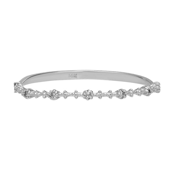 14k Solid Gold Champagne Diamond Ring - White Gold / 6 - Rings - Ofina