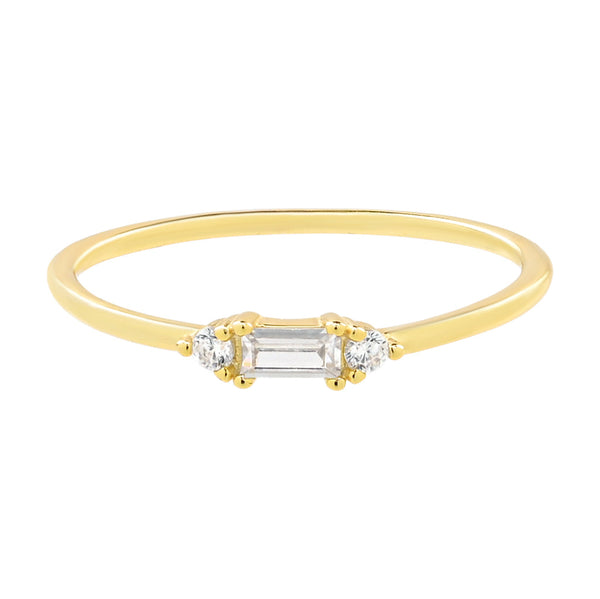 CZ Baguette Deco Ring - 5 - Rings - Ofina