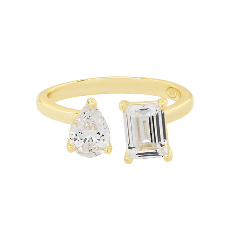 CZ Toi et Moi Ring - white / 6 - Rings - Ofina