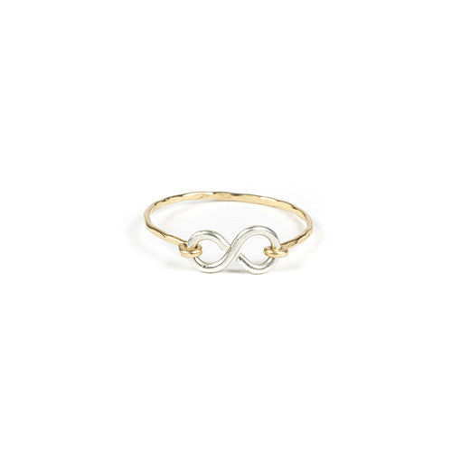 Infinity Ring - Silver Infinity l Gold Band / 4 - Rings - Ofina