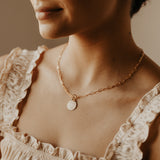 Oval Link Disc Necklace w/ Toggle Clasp - - Necklaces - Ofina
