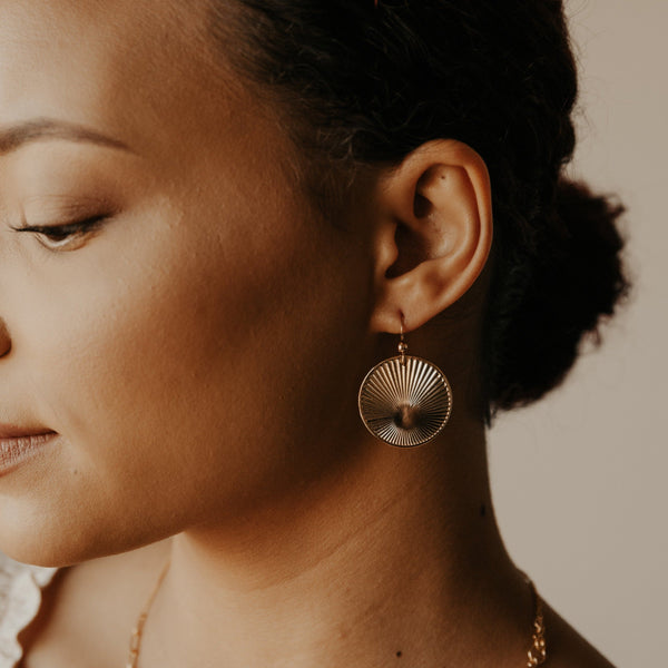 Textured Sundallion Earrings - - Earrings - Ofina