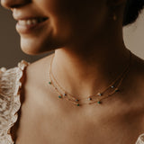Tiny Turquoise Stone Drop Necklace - - Necklaces - Ofina