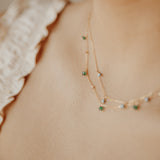 Tiny Turquoise Stone Drop Necklace - - Necklaces - Ofina
