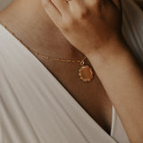 SALE - Floral Round Medallion Necklace - - Necklaces - Ofina