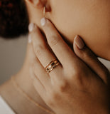 Thin Flat Beaded Ring - - Rings - Ofina