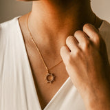 Cutout CZ Sun Necklace - - Necklaces - Ofina