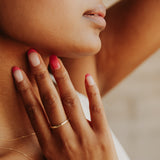 10k Solid Gold Double Textured Ring - - Rings - Ofina