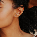 10k Solid Gold Tiny CZ Teardrop Studs - - Earrings - Ofina