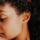 10k Solid Gold Tiny CZ Teardrop Studs - - Earrings - Ofina