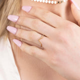 Diamonds Chevron Ring - - Rings - Ofina